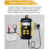 KW510 Car Battery Tester Multifunctional Pulse Repairing Car Battery Chargers Auto Maintenance Tool Automotive Diagnostic Device