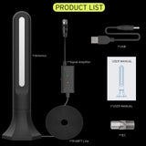 25dB Indoor HDTV Antenna Digital TV Aerial VHF UHF Antenna 150Miles Range with Signal Amplifier Booster F to IEC Connector