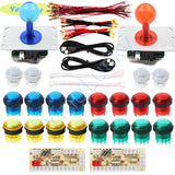 2 players joysticks kit with LED Arcade joystick 5V led buttons USB code control board for game console