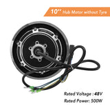 10'' Electric Scooter Hub Motor 48V 500W Brushless Dis Brake Hub Motor E Bike Motor Replacement for KUGOO M4  / M4 PRO E Scooter