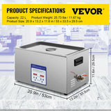 VEVOR 2L 3L 6L 10L 15L 22L 30L Ultrasonic Cleaner 316 Stainless Steel Mini Lave-Dishes Portable Washing Machine Home Appliances