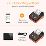 58mm USB Thermal Receipt Printer Portable Wireless Printer BT Connection Use with APP Windows Android iOS for Retail Restaurant