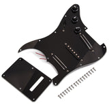 Black 3-Ply Sss Dual Rail Pickups Loaded Prewired Guitar Pickguards For 11 Hole Electric Guitar