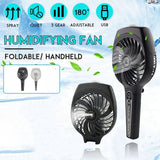 HAEGER-Foldable USB Handheld Humidifier Mist Fan, Mini Spray Fan Rechargeable Cooling Air Conditioner for Home Outdoor