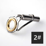5PCS/Lot Fishing Rod Top Guide 1.6mm-4.6mm Fishing Tackle Rod Tip Repair Kit DIY Eye Rings Tool Accessories