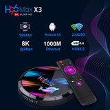 H96 MAX X3 Transpeed Smart TV BOX Android 9.0 4GB ROM 32GB/64GB/128GB 8K Amlogic S905X3  Dual Wifi 1080 8K Youtube Support IP TV