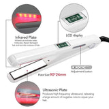 Hair Straightener Professional Infrared Hair Care Flat Iron for Hair Treatment Therapy Repair Damaged Hair LCD Display
