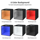 Travor 30*30 cm Foldable Photo box Mini  Led LightBox Dimmable Photography Studio Shooting Tent Box Kit with 6Colors Backdrop