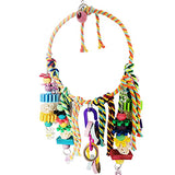 Parrot Hanging Swings Cage Colorful Toys Bird Supplies Cotton Rope Standing Chewing Bite Colorful Beads Hanging Climbing Toys