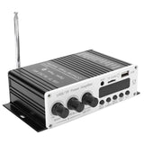 Power Amplifier Aluminum Alloy USB Memory Card FM 3 in 1 Stereo Power Audio Amplifier Bluetooth 4.2 Stereo Digital Player