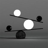Nordic Marble Glass Metal Table Lamp Balance Ball Villa Hotel Home Art Bedside Desk Lamp Fixture LED Suspension Lamps TA100