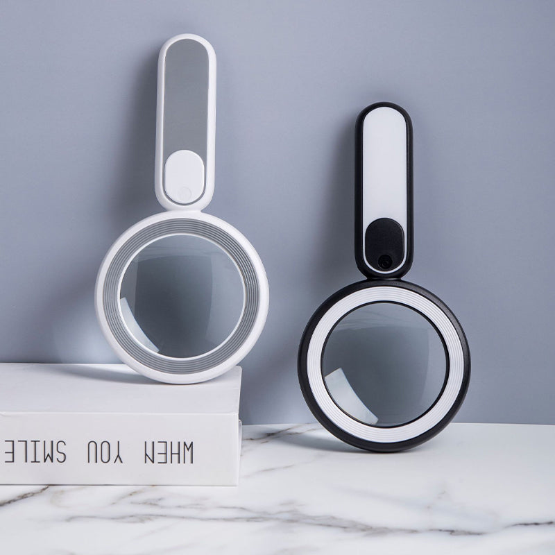 8X Handheld Magnifier Illuminated Reading Jeweler Magnifier Three Colors Adjustable USB Charging Magnifying Glass 21 LED Lights