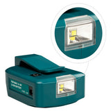 14.4V/18V Li-on Battery Dual USB Port with LED Light Spotlight Outdoor Flashlight for Makita Batteries