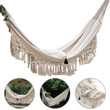 200cm * 150cm Hammock Boho Style Brazilian Macrame  Fringed Deluxe Double Hammock Net  Chair Indoor Hanging Swing Home Decor