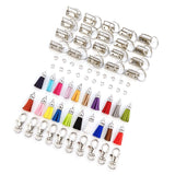 70 Pcs/Set Key Fob Hardware Set 20 Colors Leather Keychain Tassel Key Chain Pendant Making Accessories Wristlet Supplies