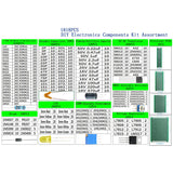 Assortment Resistors 1818PCS LED Triode Capacitors Diodes PCB Potentiometer Variable Resistance Stabilivolt for Arduino UNO MEGA