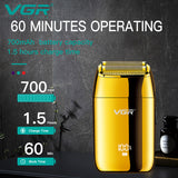 VGR barber rechargeable hair shaver for men finishing electric shaver beard razor bald head shaving machine with extra mesh