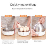 Stainless steel egg cooker automatic power-off household multi-function breakfast egg steamer 220V 50HZ mini small egg cooker