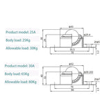 4Pcs Metal Steel Swivel Ball Caster Wheel Universal Eye Round Wheel for Machinery Trolleys Furniture Hardware By HXS