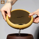 2021 Youpin 450ML Purple Sand Dry Foam Table Clay Tea Tray for Incense Plate Tea Ceremony Crafts Tea Table Tea Set Accessories