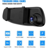 4.3in Car Dvr Dash Cam Front and Rear Video Recorder HD 1080P Dual Lens Night Vision View Reverse Auto Recording Car Dash Camera