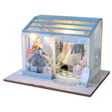 DIY Dollhouse Wooden Doll House  Assembled Sushi Dessert Shop Miniature Doll House Furniture Kit Casa Led Toys for Birthday Gift