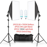 Photography 50x70CM Softbox Lighting Kits Professional Light System With E27 Photographic Bulbs Photo Studio Equipment