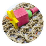 Straw Braid Rope Net Hammock Ladder Bird Foraging Wall Toy for Parrot Parakeet Cockatiel Conure Cockatoo African Grey Macaw Cage