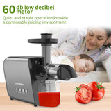 LUFVEBUT Masticating Juicer, Slow Juicer Extractor  Anti-drip Mouth, Quiet Motor, Ideal for Nutrient Fruit and Vegetable Juice