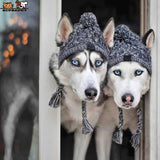 Winter Warm Dog Hats Windproof Knitting French Bulldog Hat for Dogs Chihuahua Hat Fluffy Ball Puppy Accessories Pet Hat