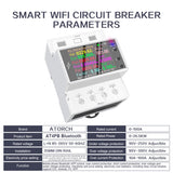 AT4PB Din Rail AC Monitor 110V 220V 100A Voltage Current Power Factor KWH Electric Energy Frequency Meter Bluetooth