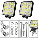 Mini 16LED 27W 48W LED Work Light Bar Square Spotlight 12V 24V Offroad LED Light Bar For Truck Offroad 4X4 4WD Car SUV ATV