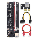 5Pcs VER009S Plus PCI-E Riser Card PCI Express 1X to 16X USB 3.0 Cable SATA to 6Pin Connector for Graphics Video Card