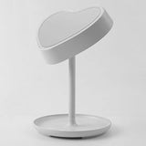 LED Vanity Mirror Contact Dimming Desk Table Vanity Mirror Heart-Shaped USB Charging Mirror