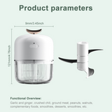 150ML Mini Wireless Electric Food Chopper Portable Vegetable Cooking Machine Silent And Powerful Chopper Juicer Blender Mixer