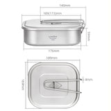 1100ml Titanium Lunch Box with Foldable Handle Outdoor Camping Lunch Box for Outdoor Camping Hiking Backpacking Picnic