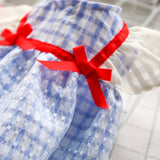 New Summer Luxury Blue Plaid Pet Dog Dresses Puppy Clothes Cat Skirt Girl Dog Clothes Vestidos Para Perritas