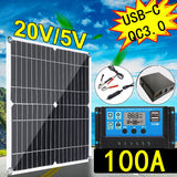 200W Solar Panel Kit 12V Battery Charger with 100A Controller Caravan Boat