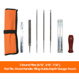 8 PCS Chainsaw Sharpener File Kit Hand Tool for Sharpening Electric Chain Saw Includes 5/32 3/16 7/32 Inch Round File, Flat File