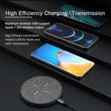 Wireless Fast Charger 15W Data Back Up Transfer Pad Station for Android/ iPhone, Two-Way Data Transmission