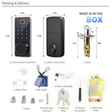 Smart Lock Keyless Entry Bluetooth Tuya Lock With Fingerprint Reader Touch Screen Keypad Password Locks Compatible Tuya Gateway