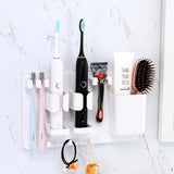 Multifunction Toothbrush Holder Shaver Hook Dustproof Sticky Suction Wall for Bathroom Organizer Storage Rack Accessories