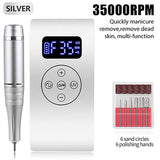 2 in 1  Nail Drill &amp; Drying Lamp Machine 35000RPM Portable Rechargeable Nail Drill Pen for Manicure Electric Nail Sander 2021