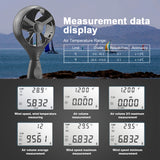 Digital Anemometer BT-846A wind tester Measures Wind Speed Wind Temp Pro HVAC Air Volume CFM Air Flow Velocity Meter