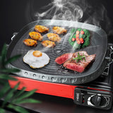 Korean-style Square Grill Pan with Maifan Stone Coated Surface Non-stick Smokeless Stovetop Plate for Indoor Outdoor Camping BBQ