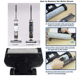 Replacement Brush Roller and Vacuum Filter Suitable for Tineco IFloor 3/IFloor One S3 Cordless Wet Dry Vacuum Cleaner