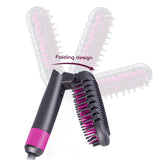 Multifunctional Foldable Hair Straightening Comb Brush Portable Mini Electric Ceramic Anion Hair Comb Curler Straightener