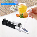 45-82% Honey Refractometer Sugar Brix Bee Refractometer Beekeeping Tester ATC Portable Minimum Division 0.5% Brix Sugar Meter