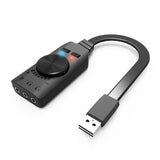 GS3 Virtual 7.1 Channel Sound Card Converter Adapter External USB 3.5mm Headset Stereo for PC Desktop Notebook