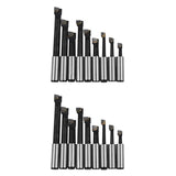 18Pcs Durable Hard Alloy Shank Boring Bar Set Carbide Tipped Bars 12Mm For 2 Inch 50Mm Boring Head For Lathe Milling